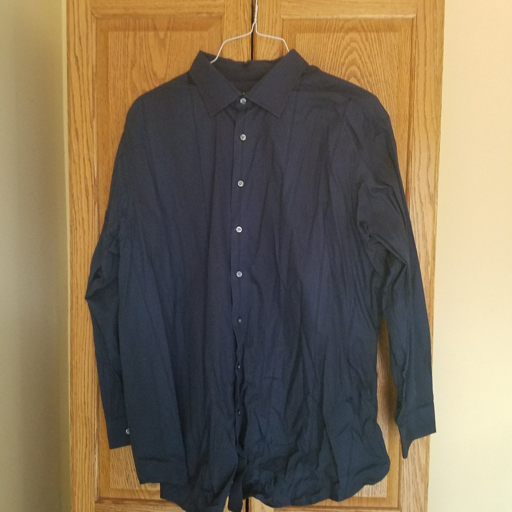 Synrgy Men's Dress Shirt Navy Blue 2XL